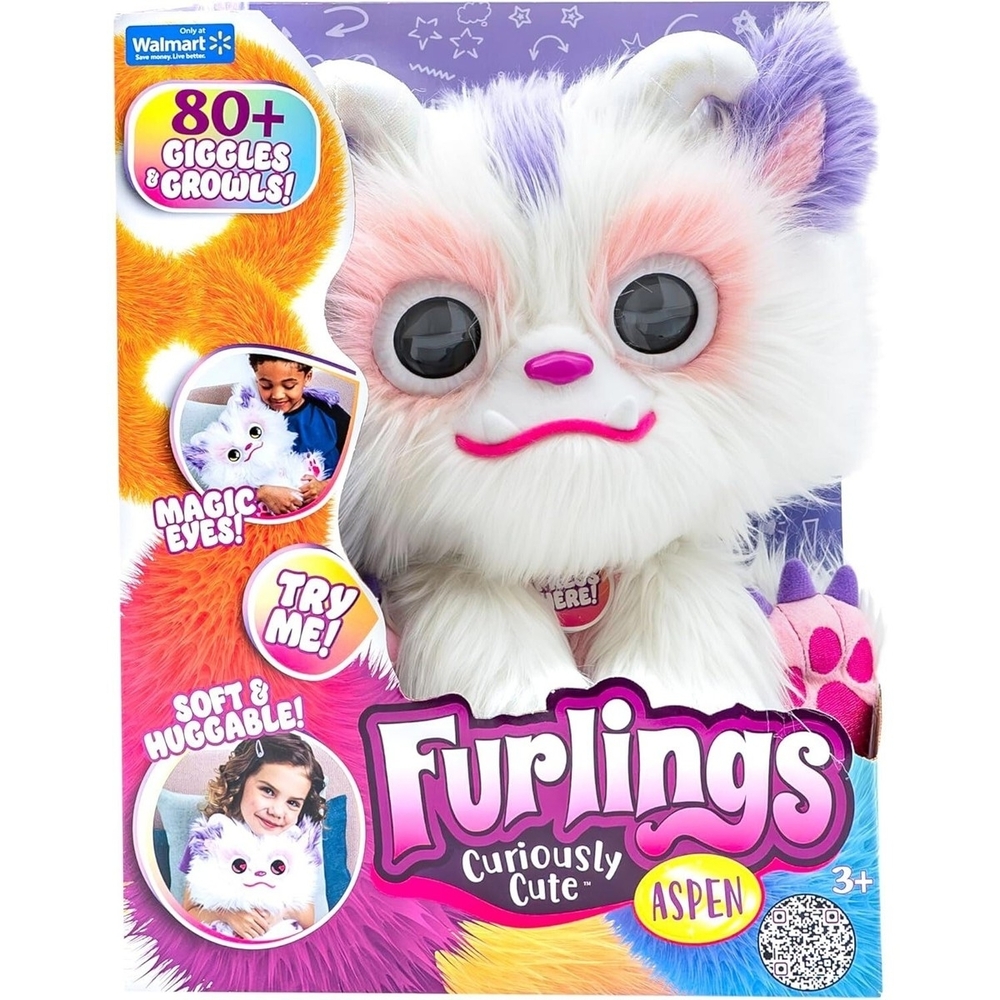 Aspen White and Purple Stuffed Animal